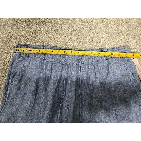 Women's Tahari 100% Linen Shorts 6" Pockets Heathered Blue Women’s Size 1X NWT - Picture 4 of 7